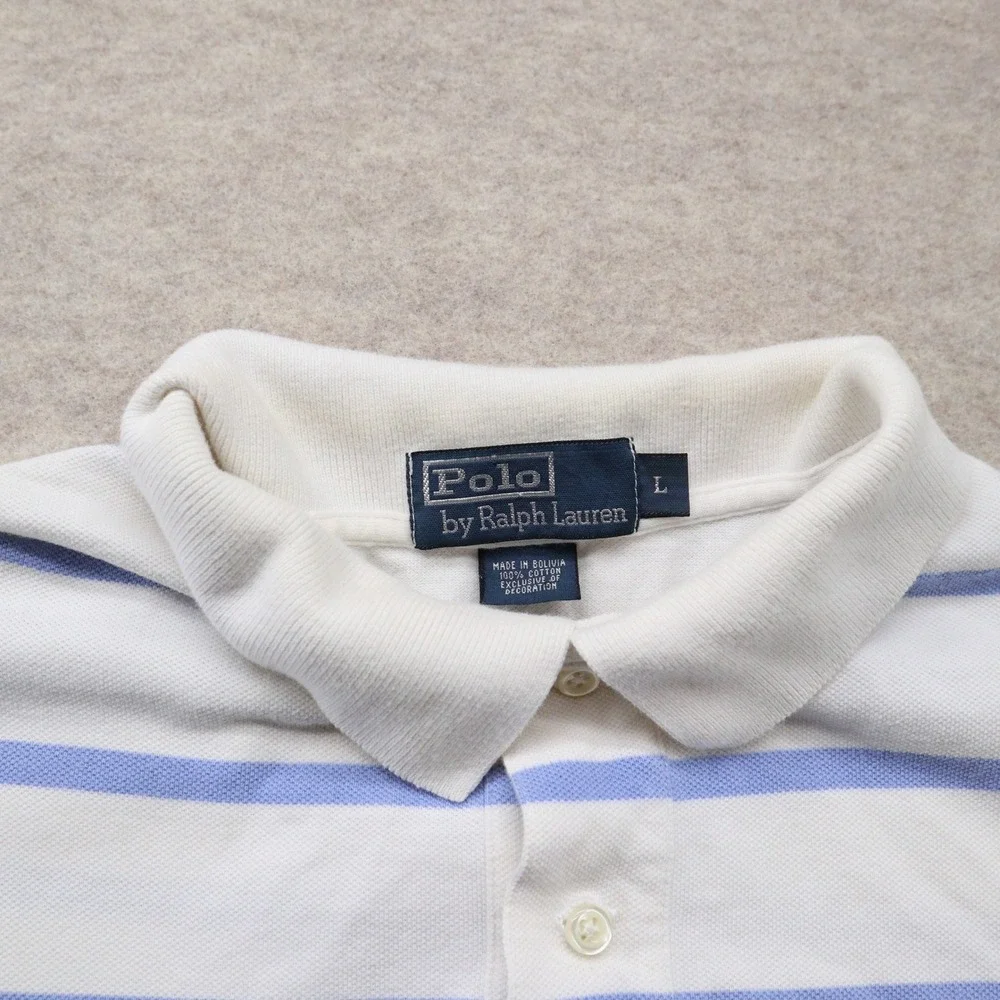 Polo Ralph Lauren Shirt Large Striped Y2K Pink Pony Logo